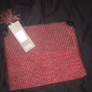 New Eileen Fisher Baby Alpaca Leather Trim Pouch